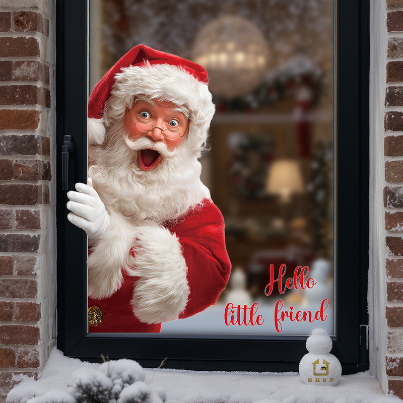 Removable PVC Static Cling Decoration Santa Claus Window Sticker Baby Room Glass Decoration Nursery 1