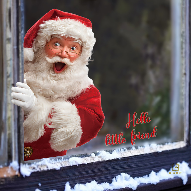 Removable PVC Static Cling Decoration Santa Claus Window Sticker Baby Room Glass Decoration Nursery 3
