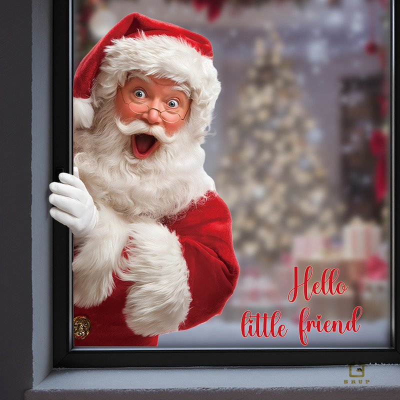 Removable PVC Static Cling Decoration Santa Claus Window Sticker Baby Room Glass Decoration Nursery 4