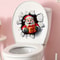 Toilet Stickers Self Adhesive Festive Santa Cracked Wall Christmas Bathroom Decoration Toilet Decal 2