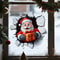 Toilet Stickers Self Adhesive Festive Santa Cracked Wall Christmas Bathroom Decoration Toilet Decal 4