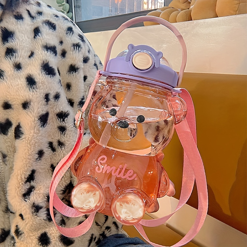 Drinking Kettle Tumbler With Straw Kawaii Water Bottle For Girl Kid Outdoor Cute Bear Cup Various M