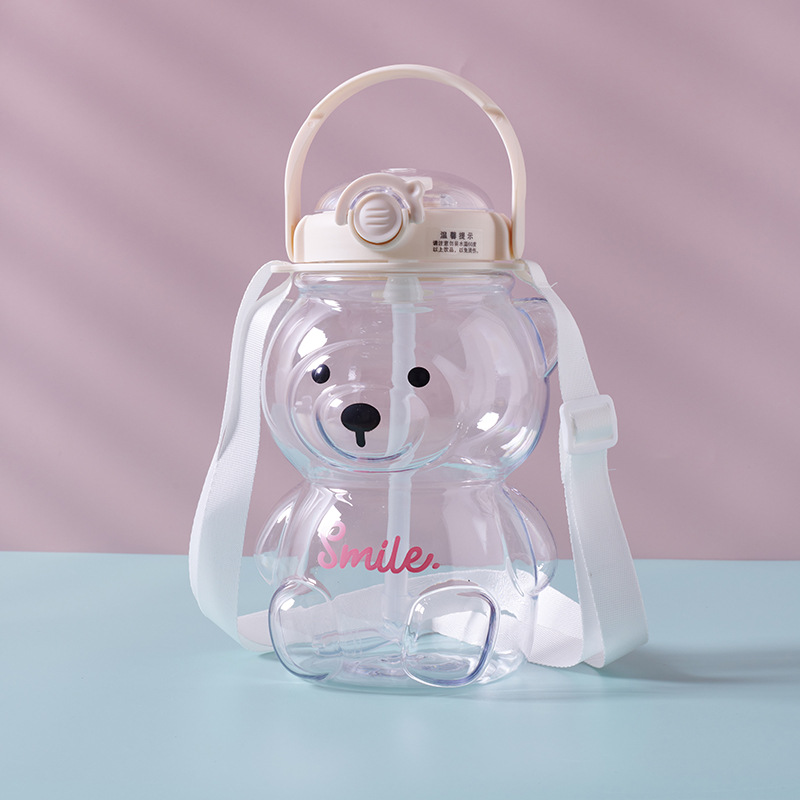 Drinking Kettle Tumbler With Straw Kawaii Water Bottle For Girl Kid Outdoor Cute Bear Cup Various M