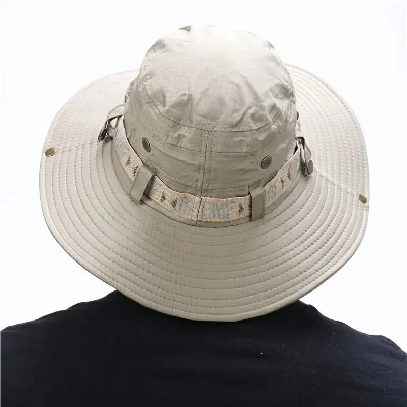 Safari Hunting Hiking Hat Mesh UV Protection Wide Brim Panama Essential Summer Men Bucket Hat Outdo 2