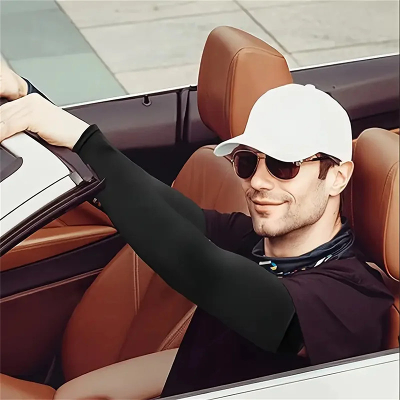 Sports Outdoor UV Protection, Cooling Arm Sleeves Compression, Breathable Moisture Wicking for Men Women