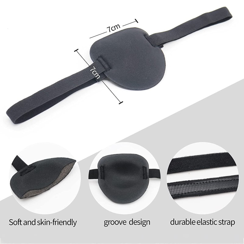 Contoured Soft Amblyopia Lazy Eye Patches, Adjustable Eye Patch For Adults And Kids, Full Coverage For Left Or Right