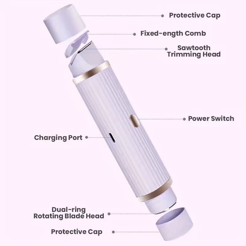 Portable wet and dry body hair remover, two in one women's electric shaver for smooth, precise results on face, legs