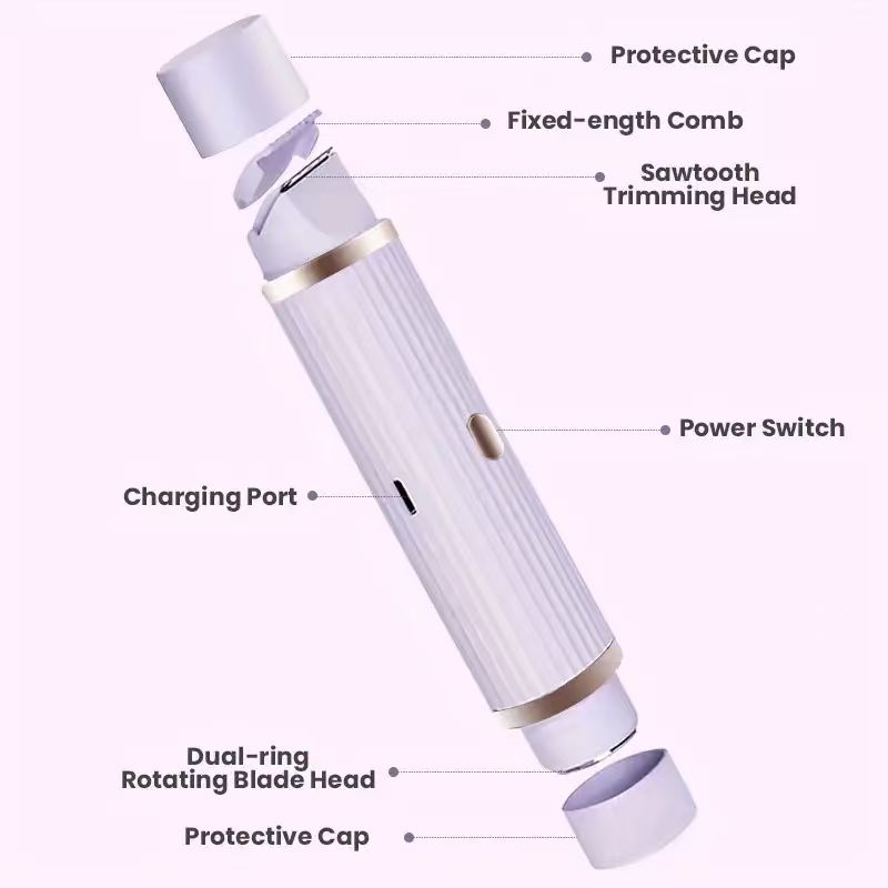 Portable wet and dry body hair remover, two in one women's electric shaver for smooth, precise results on face, legs