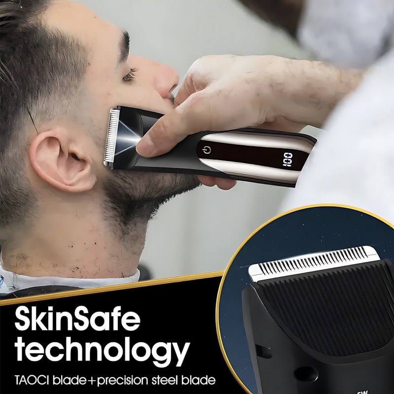 Trimmer Shaver For Man Electric, USB Rechargeable Li-ion Battery Display, Precision Beard, Whisker, Sideburns Razor