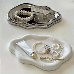 decorative cloud-shaped jewelry tray for earrings, bracelets & necklaces - perfect home decor gift for men and women