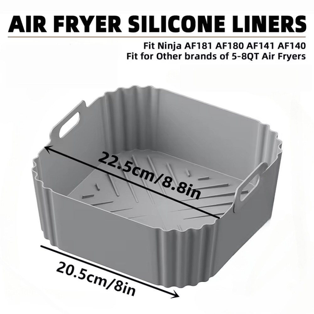 Silicone Air Fryer Liners, Reusable Non-Stick Basket for Ninja Air Fryer