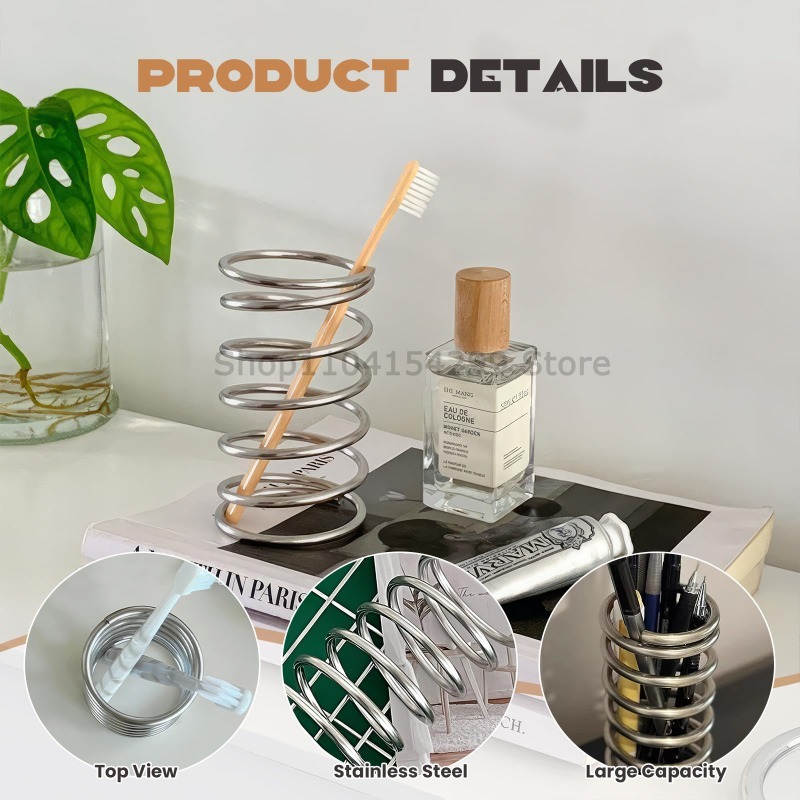 Bathroom Accessories Stainless Steel Toothbrush Holder, Home Decoration Tool Toothpaste Makeup Brush Storage Rack Brush