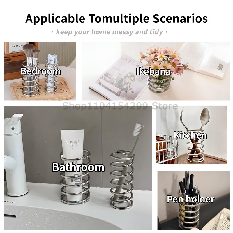 Bathroom Accessories Stainless Steel Toothbrush Holder, Home Decoration Tool Toothpaste Makeup Brush Storage Rack Brush