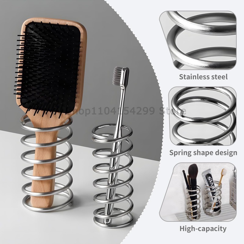 Bathroom Accessories Stainless Steel Toothbrush Holder, Home Decoration Tool Toothpaste Makeup Brush Storage Rack Brush