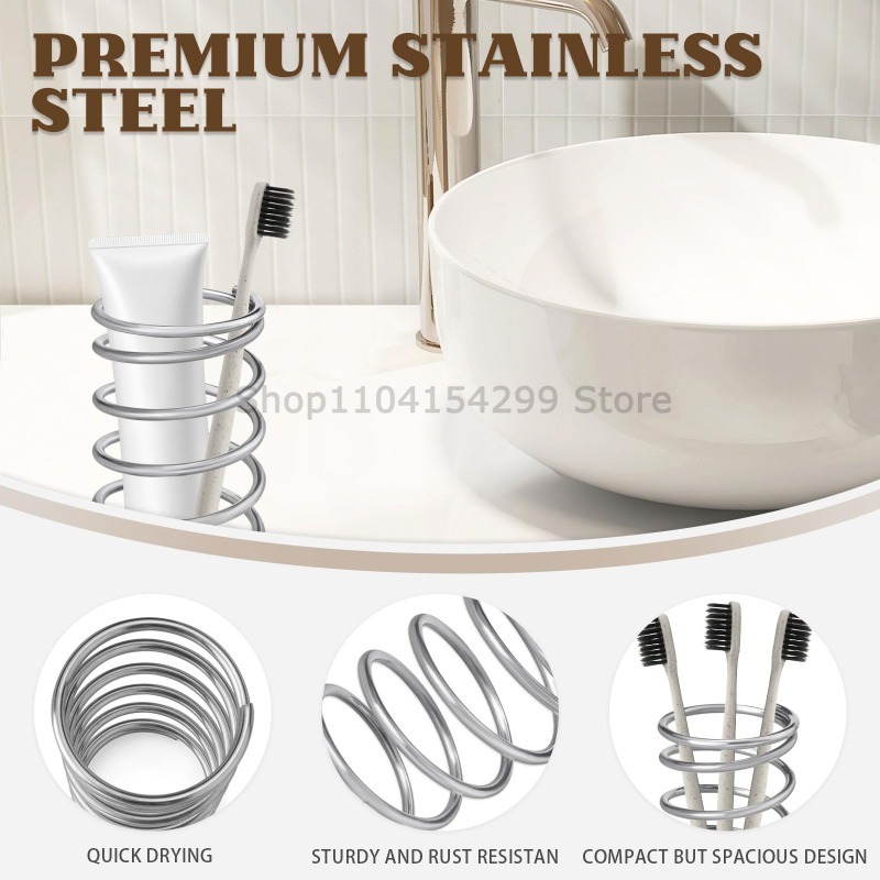 Bathroom Accessories Stainless Steel Toothbrush Holder, Home Decoration Tool Toothpaste Makeup Brush Storage Rack Brush