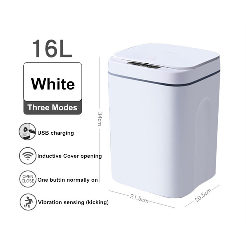 Electric Touchless Smart Bin, Automatic Sensor Trash Can, Waterproof Garbage Bucket with Lid for Home