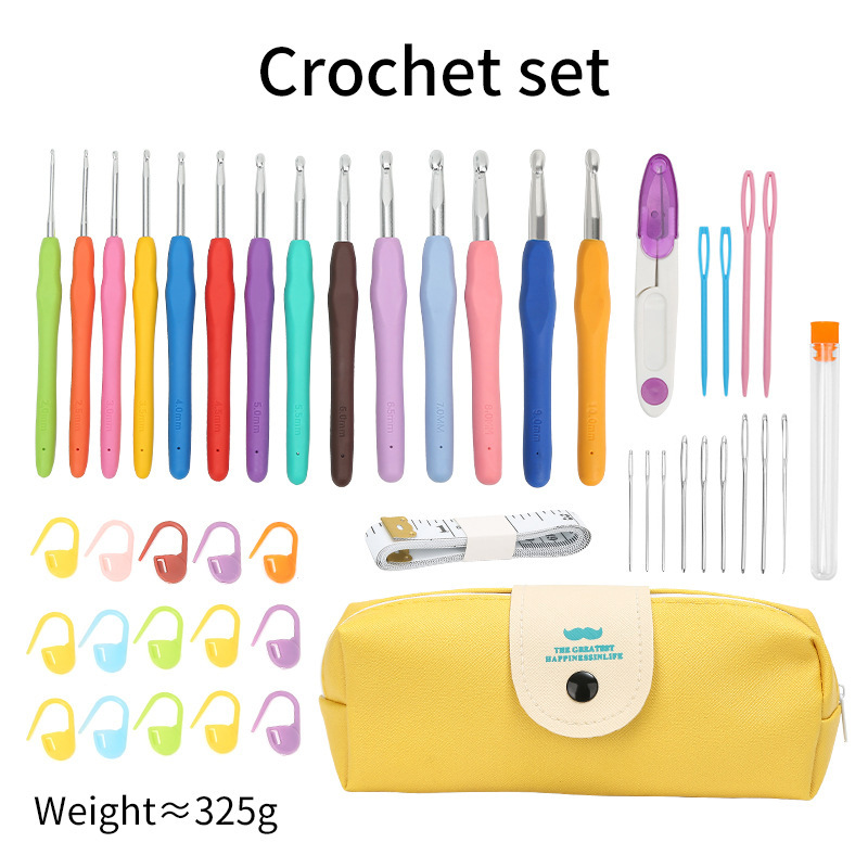 Extra Long Crochet Kit, Ergonomic Needles, Comfortable Crochet Tricot Accessories for Beginners