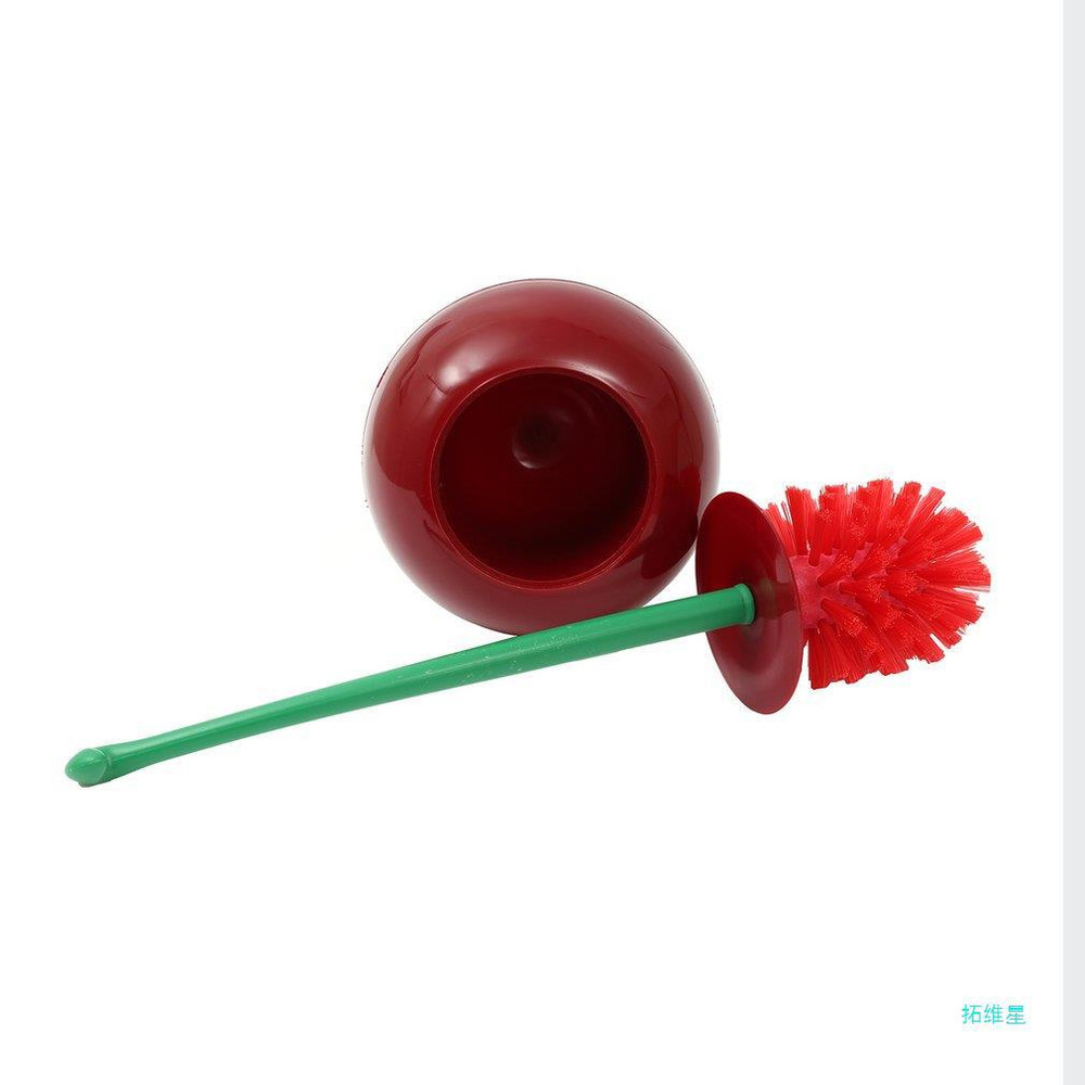 Lovely Lavatory Brush Toilet Cleaning Brush Cherry Shape With Holder Set 1