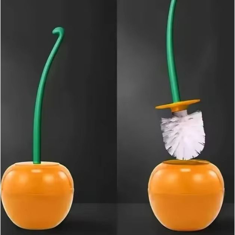Lovely Lavatory Brush Toilet Cleaning Brush Cherry Shape With Holder Set 7