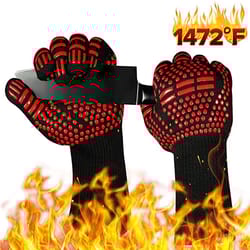 fireproof bbq microwave oven gloves, barbecue mitts, high temperature resistance insulation glove for baking