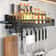 Wall-mounted Kitchen Organizer Shelf, Spice Storage Rack, Knife Holder & Seasoning Shelf for Chopsticks, Spoons, Shovel
