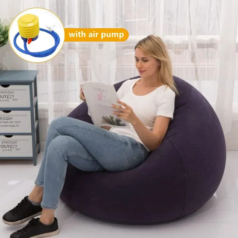 PVC Lounger Seat, Large Lazy Inflatable Sofa Chairs, Bean Bag Sofas, Pouf Puff Couch for Tatami & Living Room