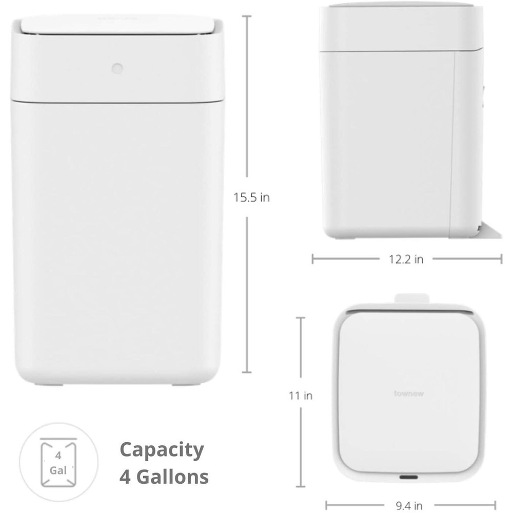 Townew Automatic Kitchen Garbage Bin Waterproof Smart Sensor Bin With Lid Sensing Bathroom Garbage 4