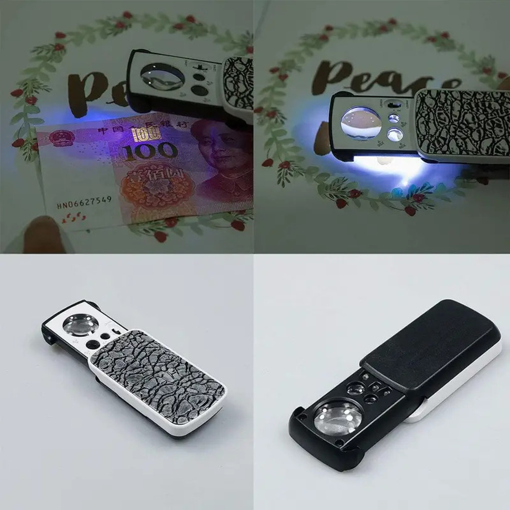 Jeweler's Magnifying Glass Foldable Loupe With LED Light For Jewelry, Watches, Coins