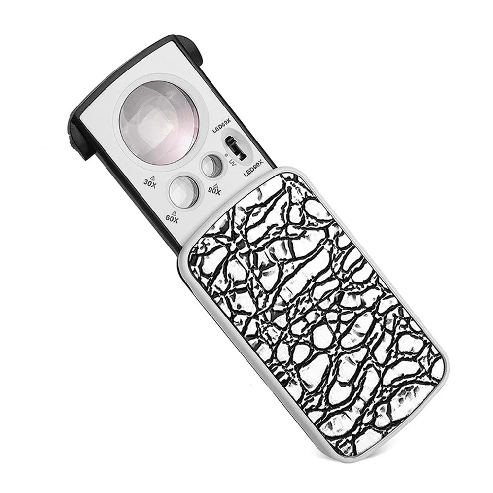 Jeweler's Magnifying Glass Foldable Loupe With LED Light For Jewelry, Watches, Coins