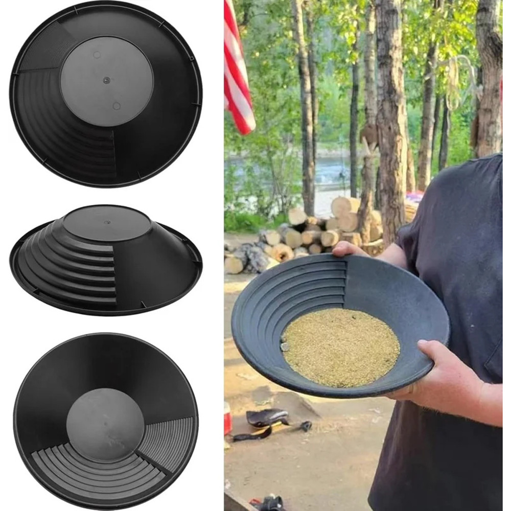 Gold Panning Equipment, Plastic Gold Pan Basin Nugget Mining, River Dredging Prospecting Tool
