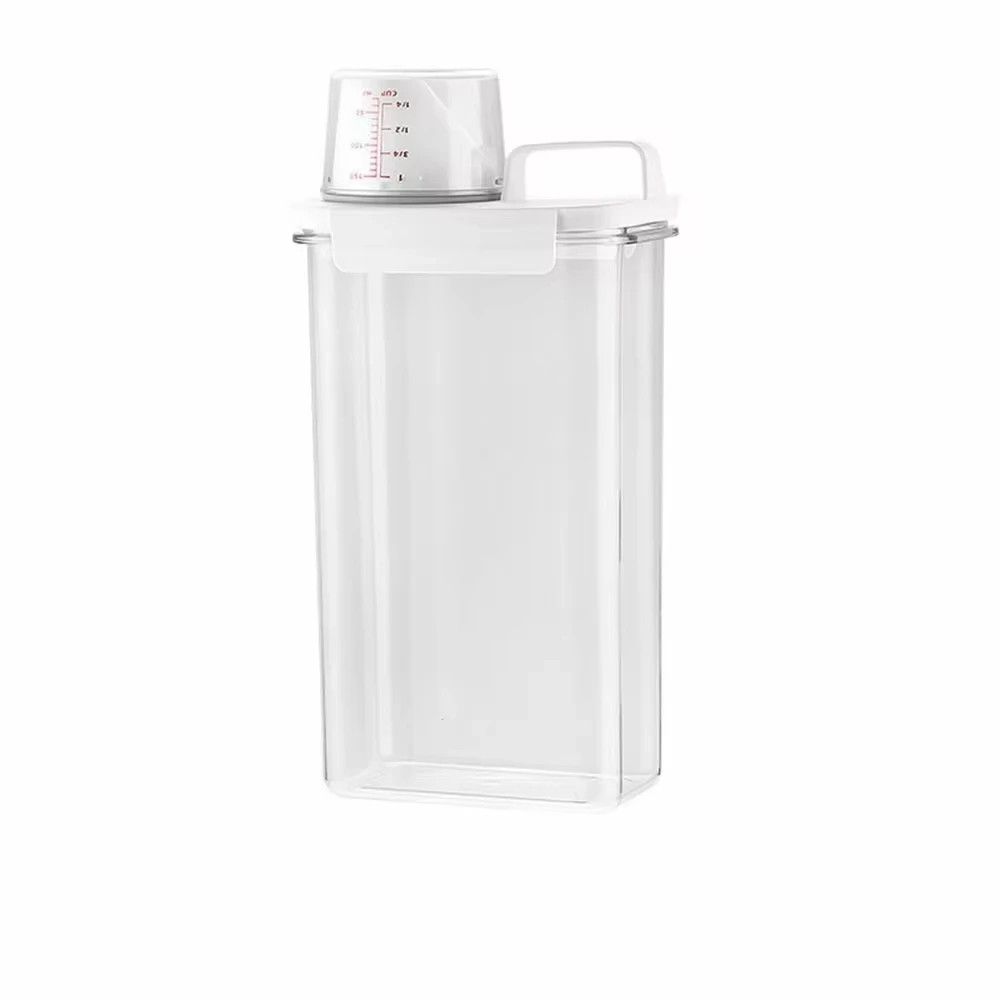 Clear Washing Powder Box, Airtight Laundry Detergent Dispenser, Liquid Container with Lids for Storage