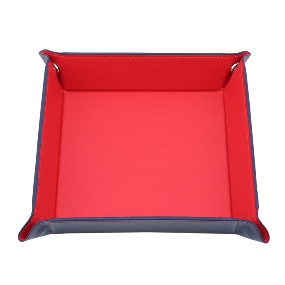 Hexagon Dice Game Storage Tray, Rolling Folding PU Leather Velvet Dice Mat