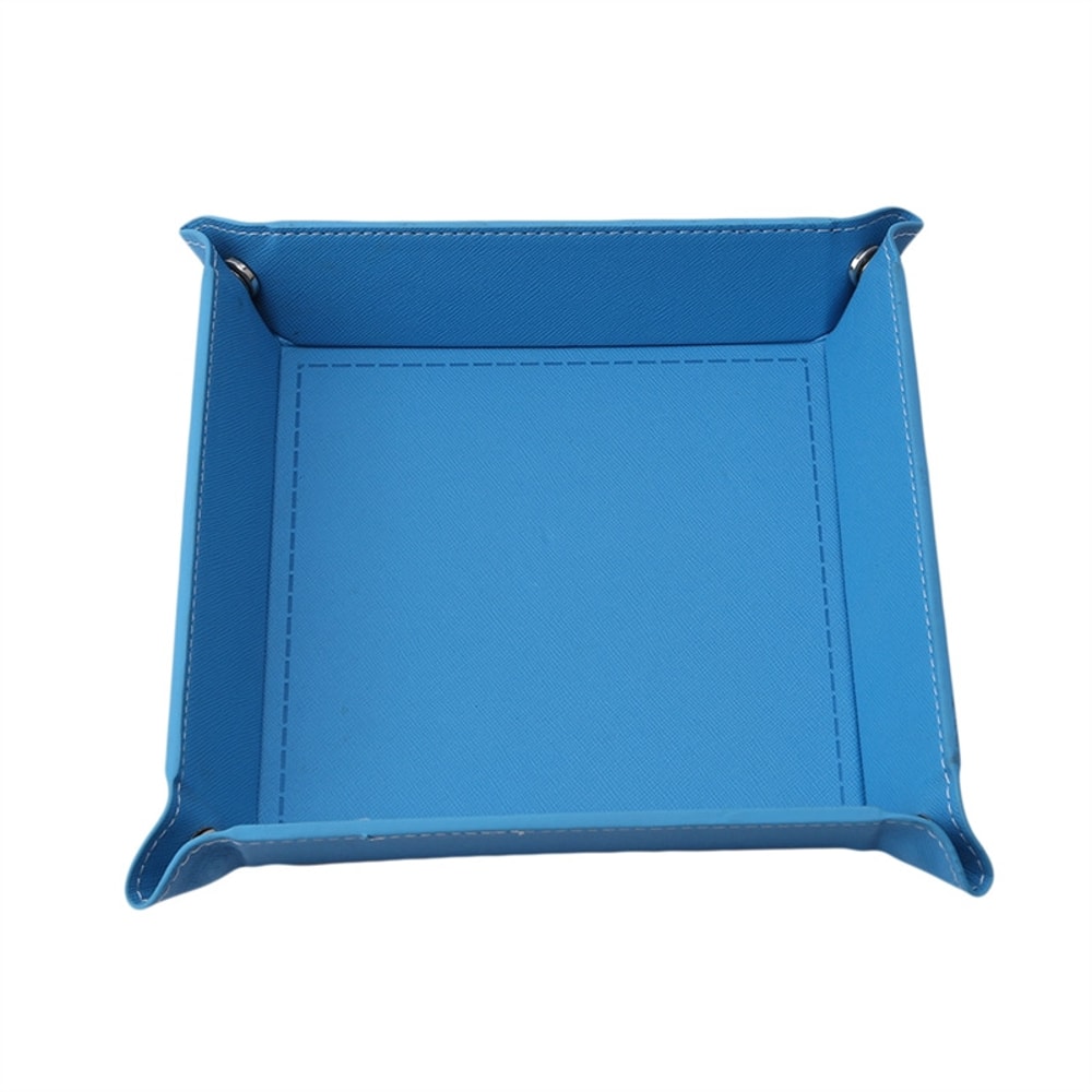 Hexagon Dice Game Storage Tray, Rolling Folding PU Leather Velvet Dice Mat