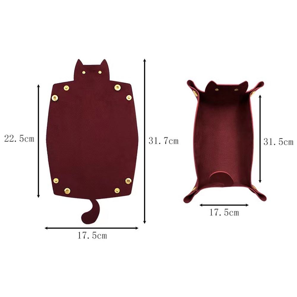 Hexagon Dice Game Storage Tray, Rolling Folding PU Leather Velvet Dice Mat