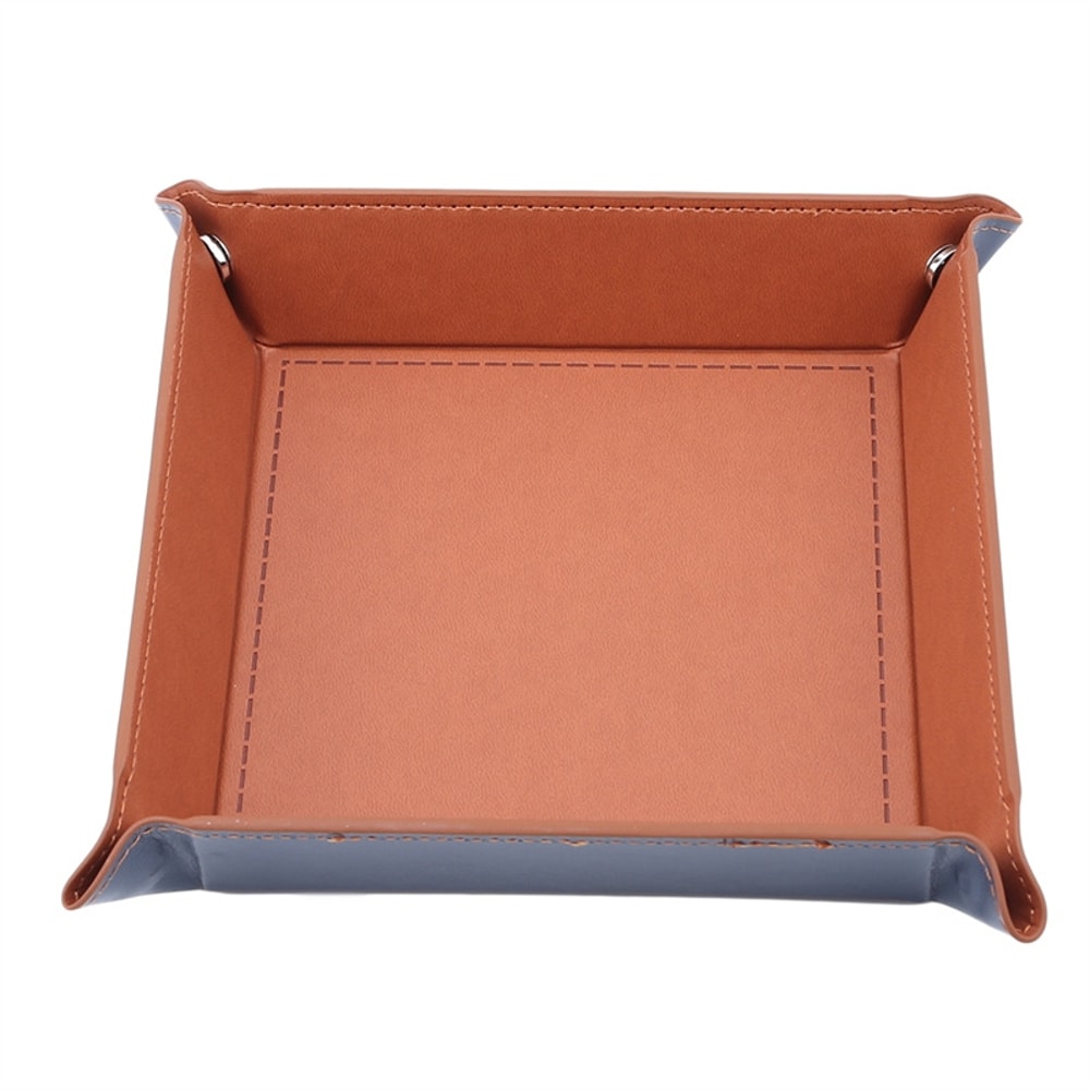 Hexagon Dice Game Storage Tray, Rolling Folding PU Leather Velvet Dice Mat