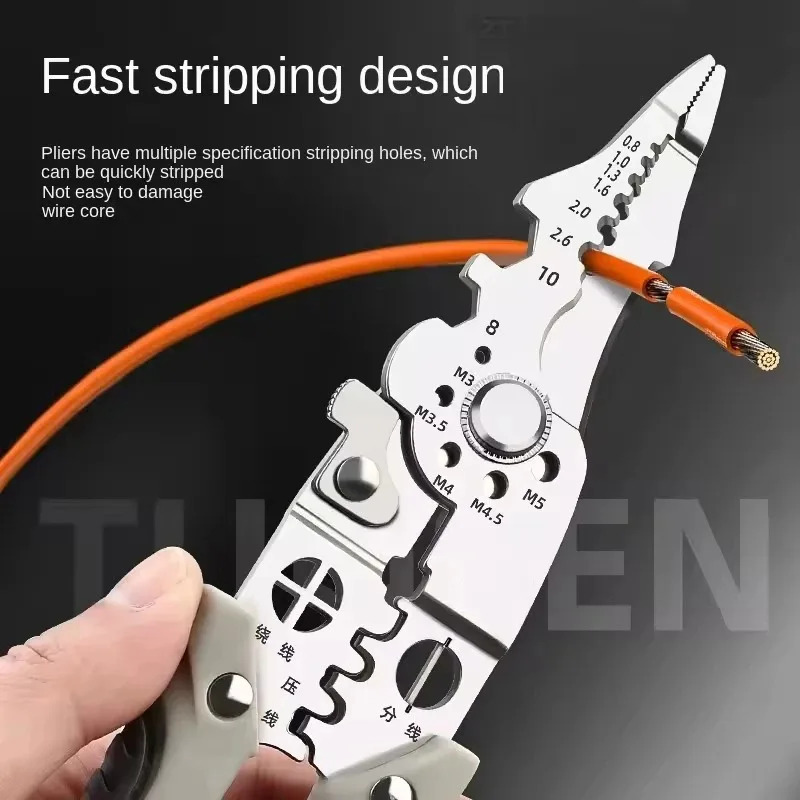 Electrician Pliers for Wire Splitting and Stripping - Multi Functional Tool for Electricians