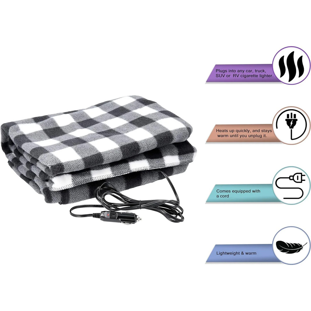 Heated Fleece Travel Throw Premium Cozy Car Heating Blanket Constant Temperature Heating Blanket Sa 2