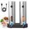 USB C Fast Charge, Stainless Steel Salt Pepper, Auto Adjustable Coarseness Grinder Set, LED Indicator Kitchen Restaurant