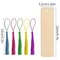 DIY Wooden Craft Bookmarks Set, Wooden Blank Bookmarks with Tassels, Square Tag Wedding Birthday Party Decor