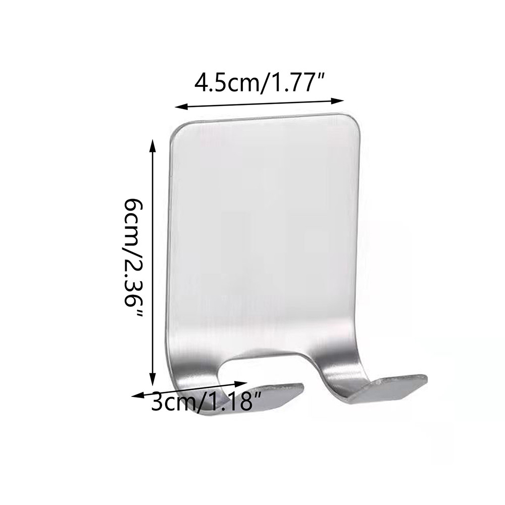 Wall Adhesive Shaving Shelf, Stainless Steel Razor Hook, Shaver Storage Holder for Bathroom & Kitchen Organizer