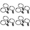 Black Curtain Hooks Hangers, Metal Curtain Rings with Clips, Drapery Clips