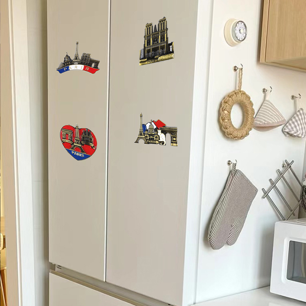 Eiffel Tower Paris Metal Fridge Magnet, France Travel Souvenirs Gift, Refrigerator Sticker Home Decor