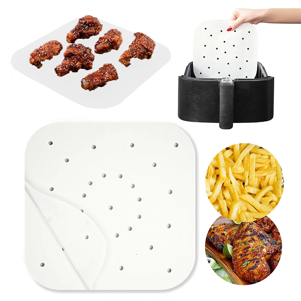 Non-Stick Air Fryer Parchment Paper Liners, Square Disposable Baking Paper Accessories