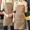 Oil-proof Waterproof Kitchen Apron, Large Pockets for Restaurant, Coffee Bar, or Waiter Work Uniform for Women and Men