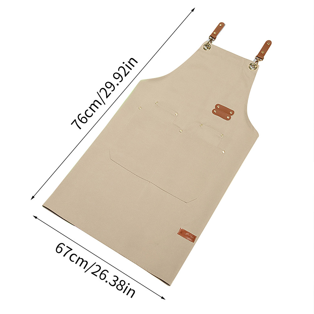 Oil-proof Waterproof Kitchen Apron, Large Pockets for Restaurant, Coffee Bar, or Waiter Work Uniform for Women and Men