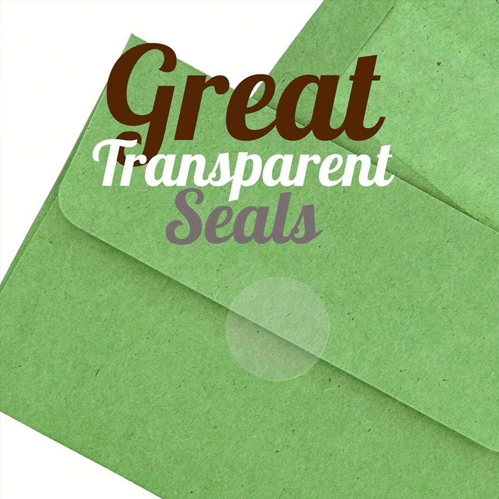 Self Adhesive Round Dot Sealing Stickers, Transparent Gift Packaging Envelope Sealer Labels for Retail Use