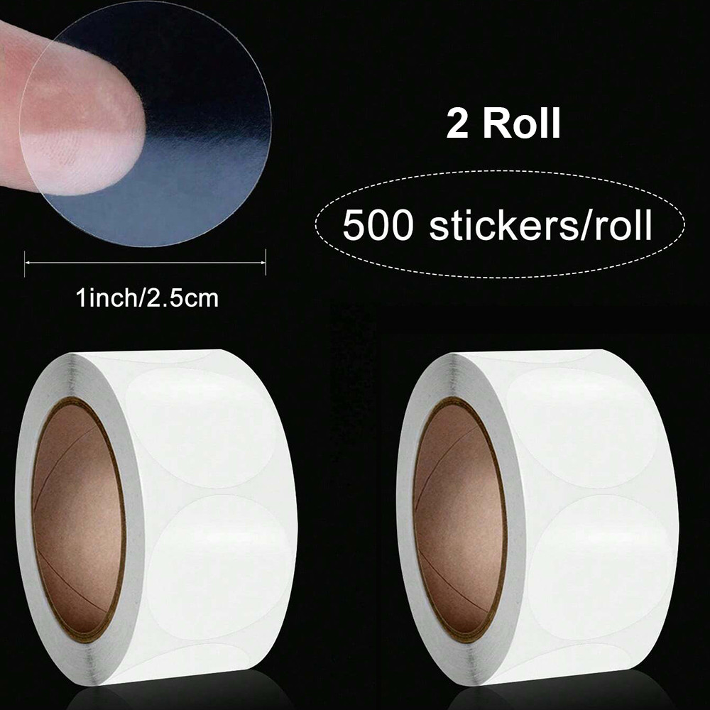 Self Adhesive Round Dot Sealing Stickers, Transparent Gift Packaging Envelope Sealer Labels for Retail Use