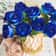 Realistic Velvet Artificial Blue Rose Bouquet, Faux Fake Flowers for Weddings, Home Decor Party Table Decor