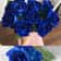 Realistic Velvet Artificial Blue Rose Bouquet, Faux Fake Flowers for Weddings, Home Decor Party Table Decor