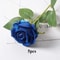 Realistic Velvet Artificial Blue Rose Bouquet, Faux Fake Flowers for Weddings, Home Decor Party Table Decor